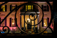 The mansion view from the gate in the evening colors of fall.