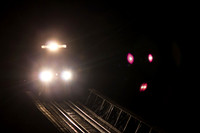 Night Train crossing over the flood wall.