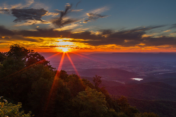 Shenandoah Mountain Cliff Sunset