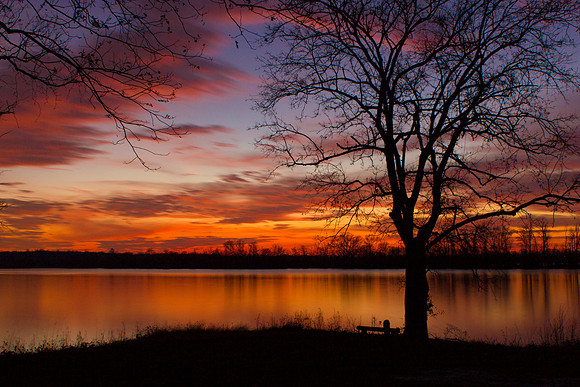 Glassed Over Sunset on the James River